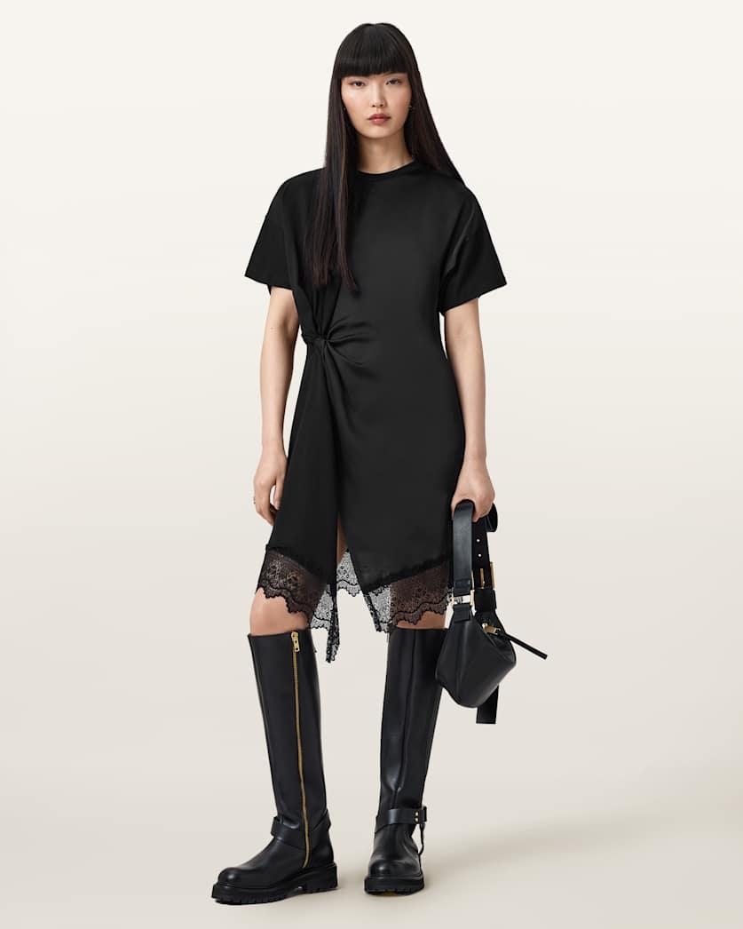 Lana Lace Trim Mini T-Shirt Dress by ALLSAINTS