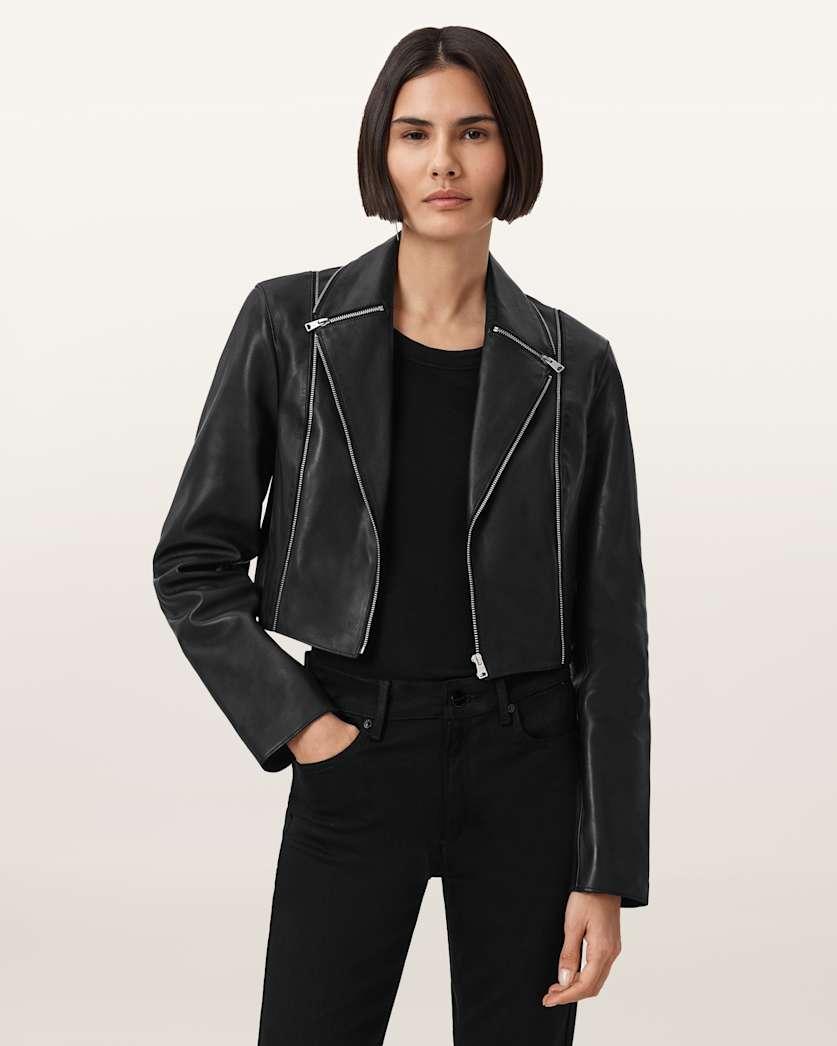 Landers Slim Fit Leather Biker Jacket by ALLSAINTS