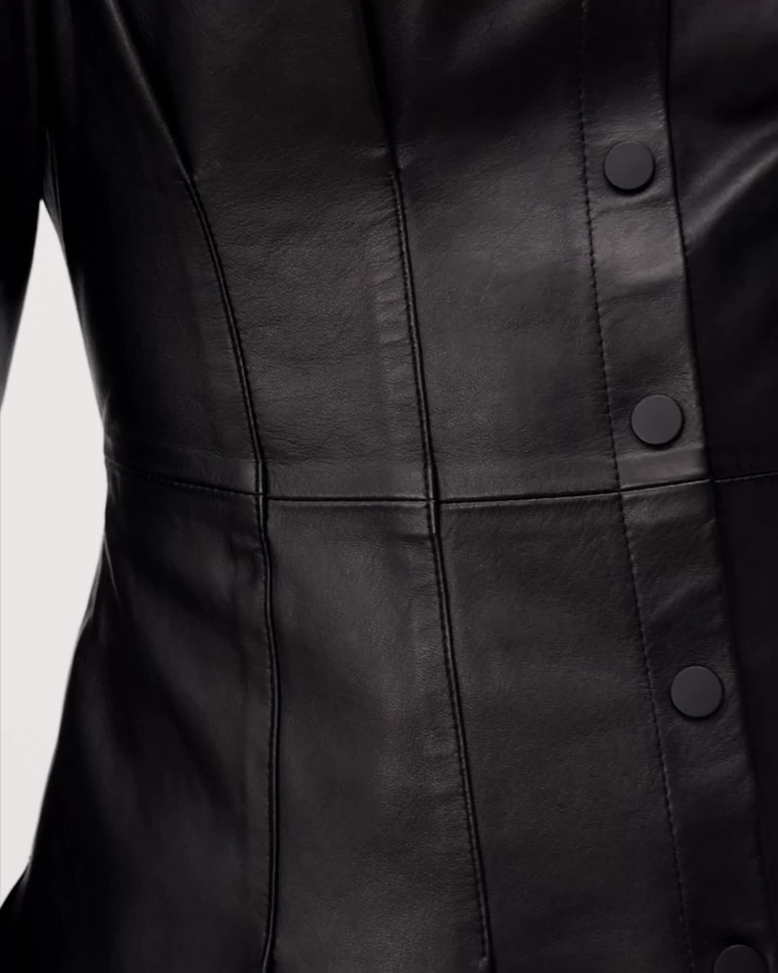 Larson Leather Pleated Shirt by ALLSAINTS