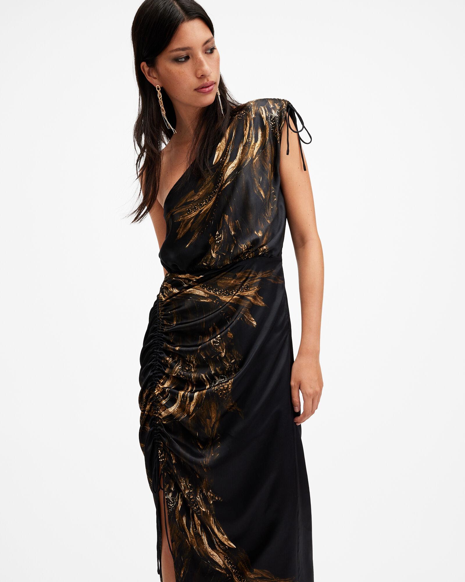 Laura Silk Blend One Shoulder Maxi Dress by ALLSAINTS Laura Silk Blend One Shoulder Maxi Dress by ALLSAINTS