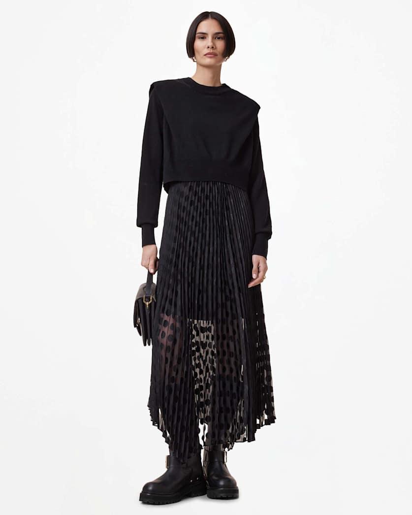 Leia Dott 2-In-1 Pleated Midi Dress by ALLSAINTS