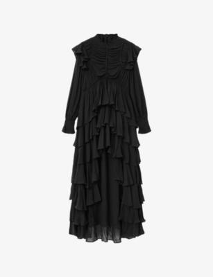 Leila Tiered Ruffle-Detail Woven Maxi Dress by ALLSAINTS