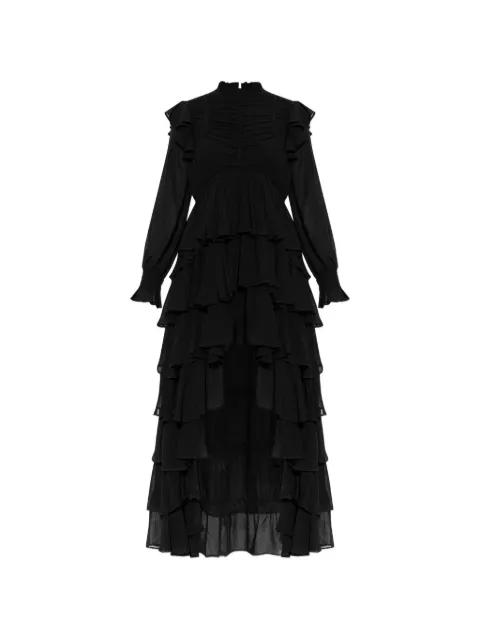Leila ruffled long-sleeve midi dress by ALLSAINTS