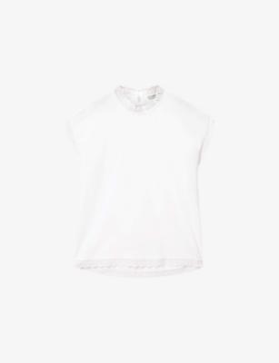 Lele Lace-Trim Cotton-Jersey Tank Top by ALLSAINTS