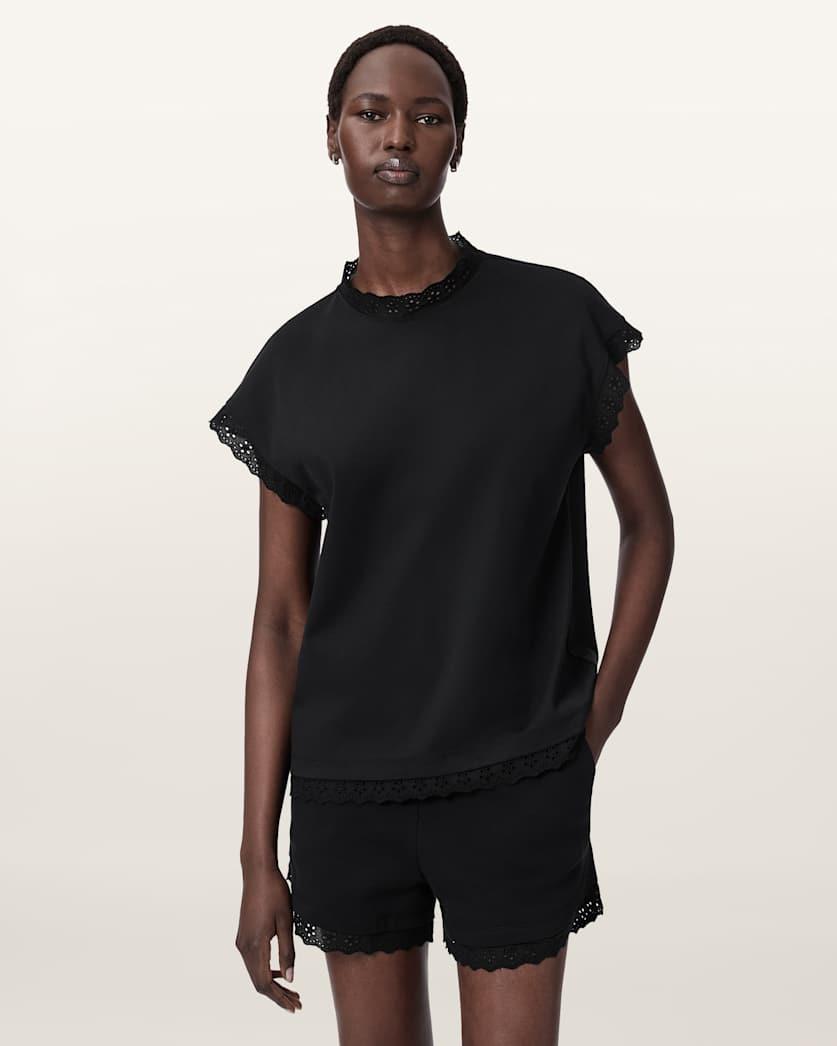 Lele Lace Trim Cotton Tank Top by ALLSAINTS