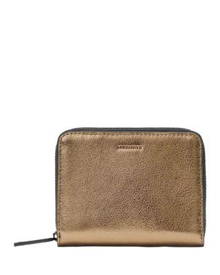 Lena Hex Metallic Leather Zip Wallet by ALLSAINTS