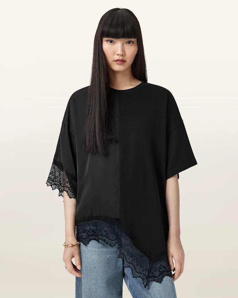 Lenny Short Sleeve Lace T-Shirt by ALLSAINTS