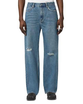Lenny Wide Fit Jeans in Destroy Mid Indigo by ALLSAINTS