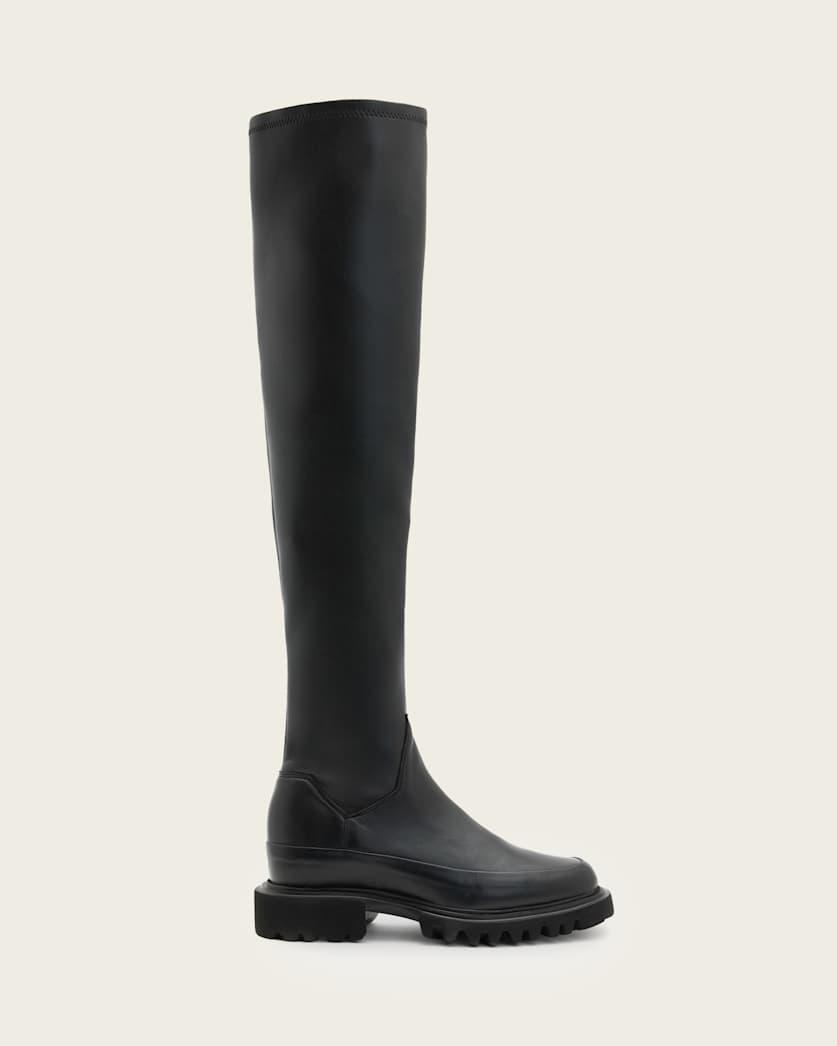 Leona Over The Knee Leather Boots by ALLSAINTS