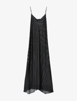 Leona Zebra-Print Woven Maxi Dress by ALLSAINTS