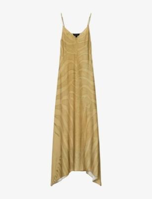 Leona Zebra-Print Woven Maxi Dress by ALLSAINTS