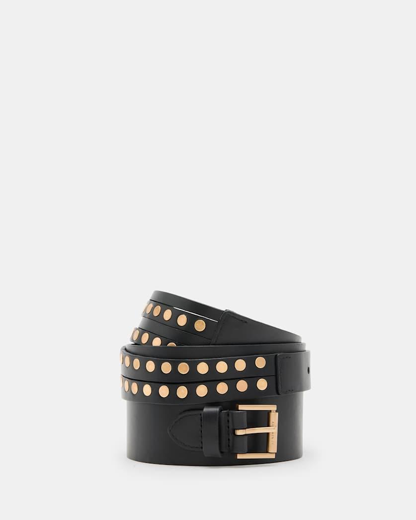 Leonie Wide Studded Leather Belt by ALLSAINTS
