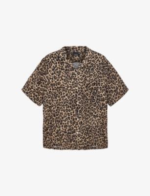 Leopardone Hawaiian-Collar Short-Sleeve Linen And Cotton-Blend Shirt by ALLSAINTS