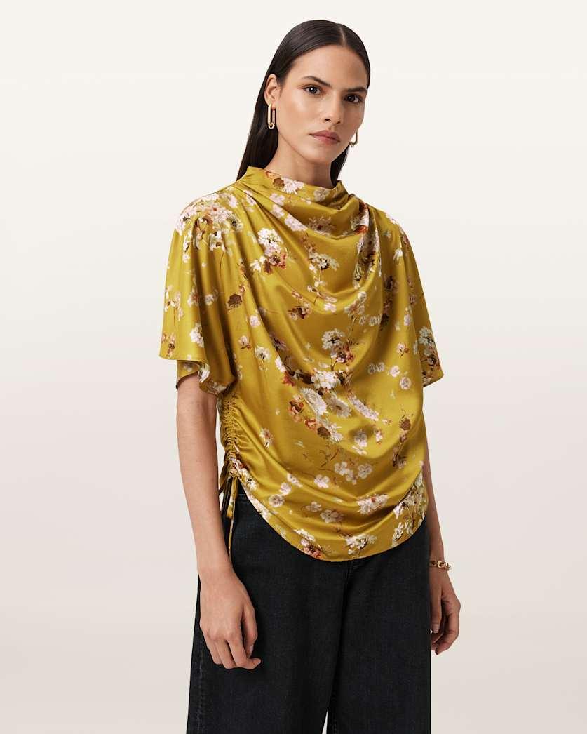 Leslie Draped Satin Top by ALLSAINTS