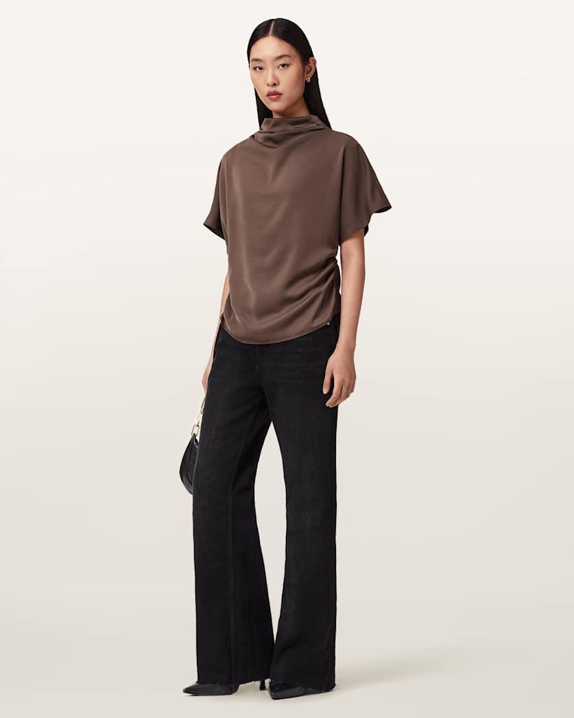 Leslie Satin Short Sleeve Top by ALLSAINTS