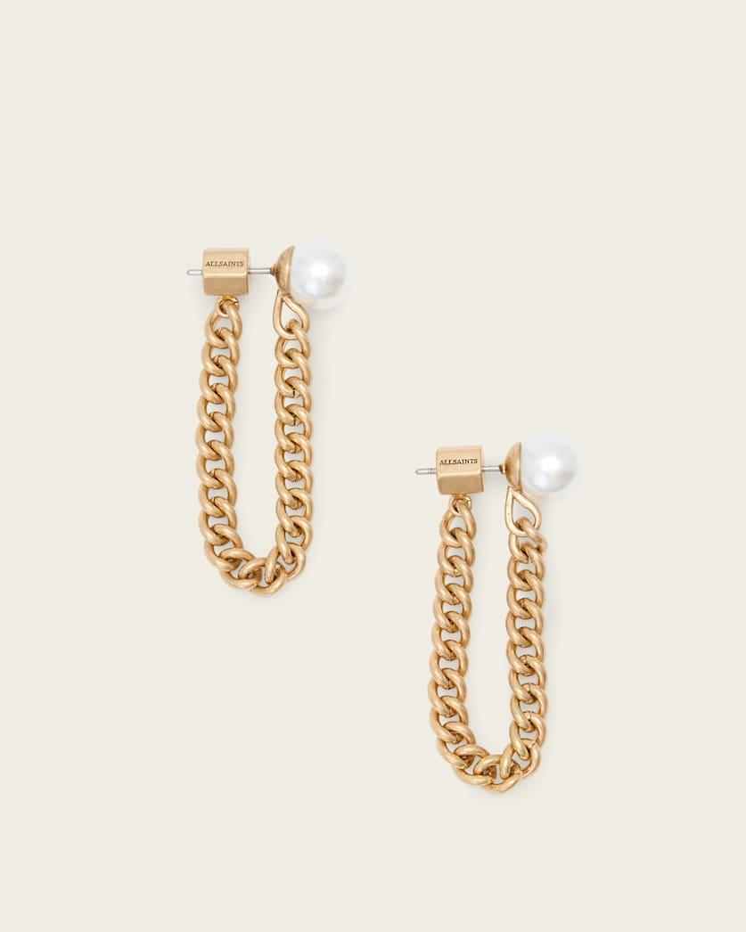 Lex Chain Pearl Earrings by ALLSAINTS