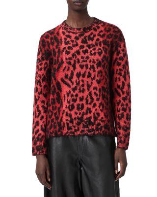 Lex Leopard Print Crewneck Sweater by ALLSAINTS