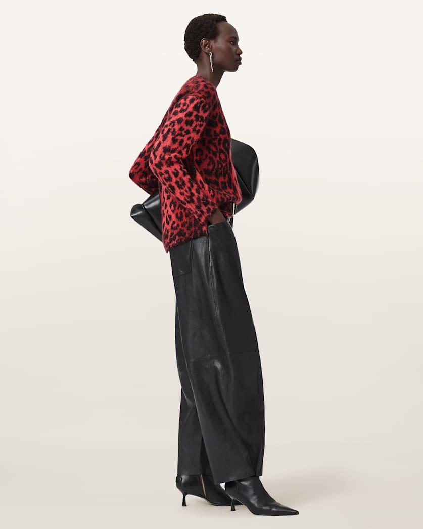 Lex Oversized Leopard Print Jumper by ALLSAINTS