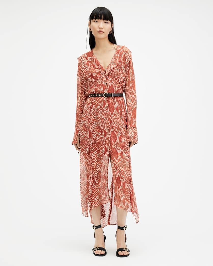 Liana Waimea Print V-Neck Maxi Dress by ALLSAINTS