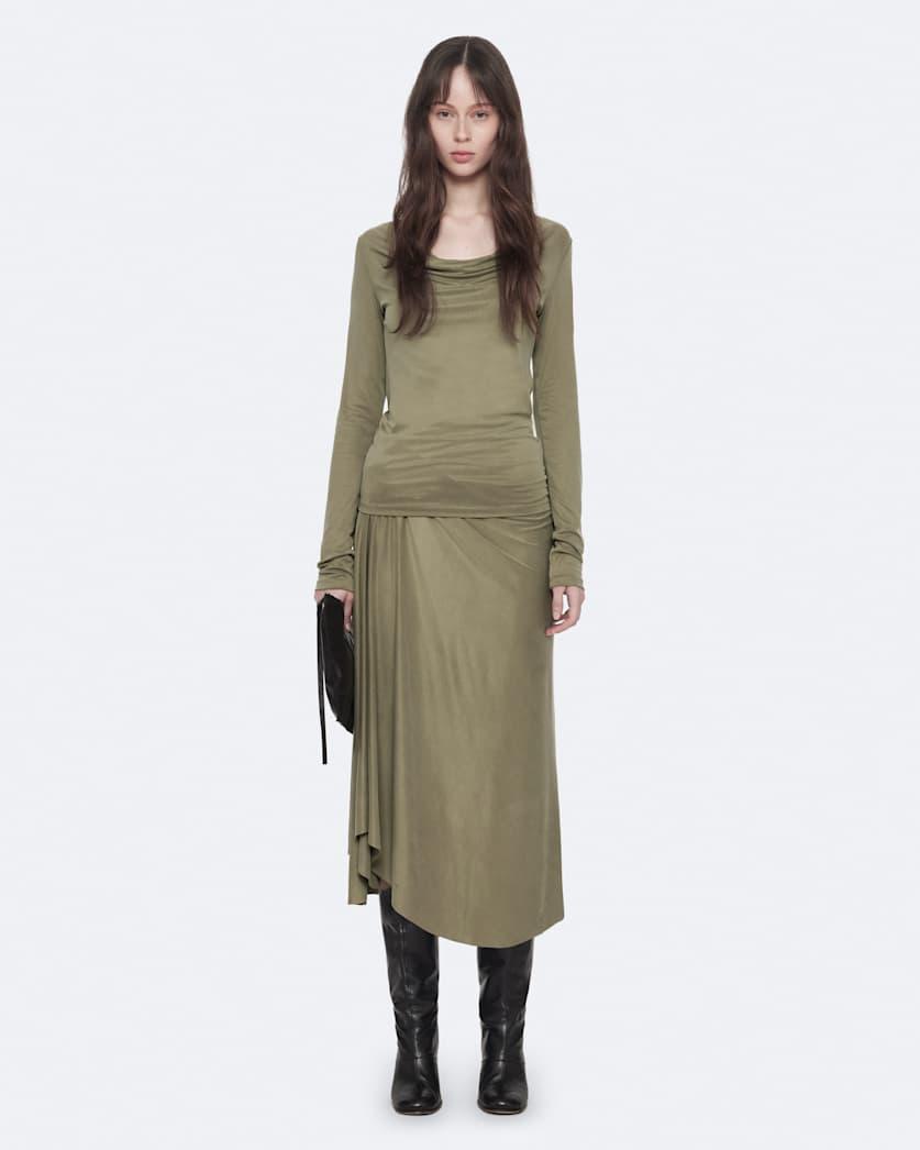 Lilla Cowl-Neck Slim-Fit Top by ALLSAINTS
