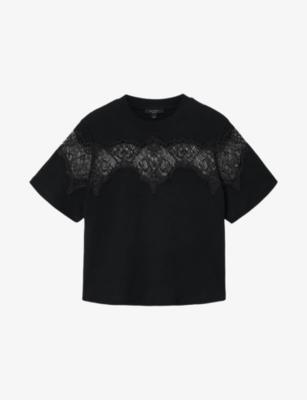 Lisa Lace-Embroidered Cotton T-Shirt by ALLSAINTS