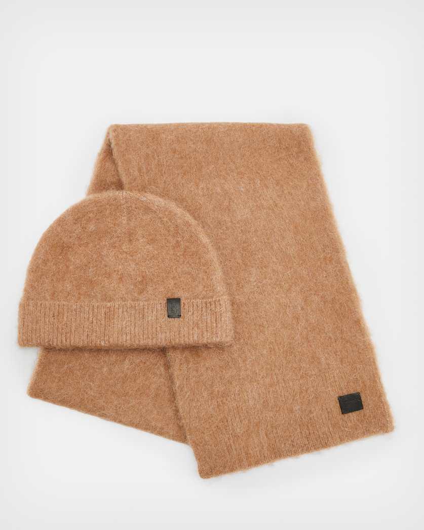 Logan Brushed Beanie And Scarf Gift Set by ALLSAINTS