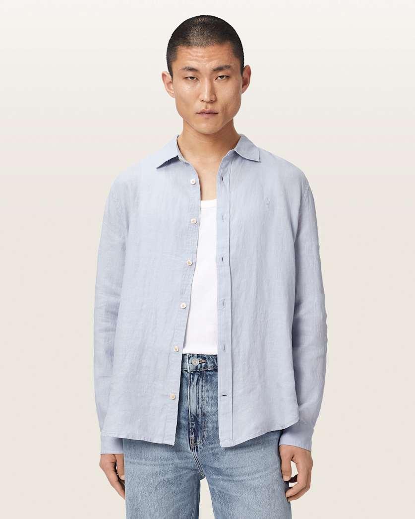 Loom Long Sleeve Linen Shirt by ALLSAINTS