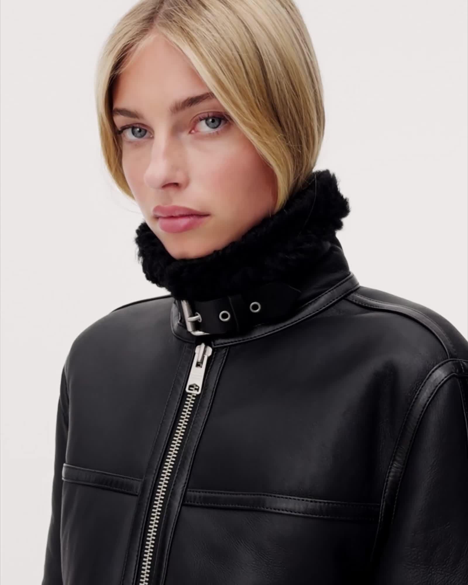 Lorel Shearling Flying Jacket by ALLSAINTS