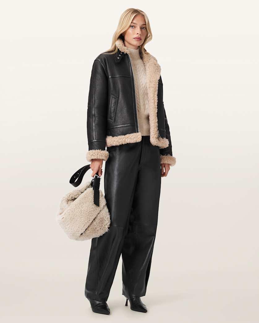 Lorel Shearling Flying Jacket by ALLSAINTS