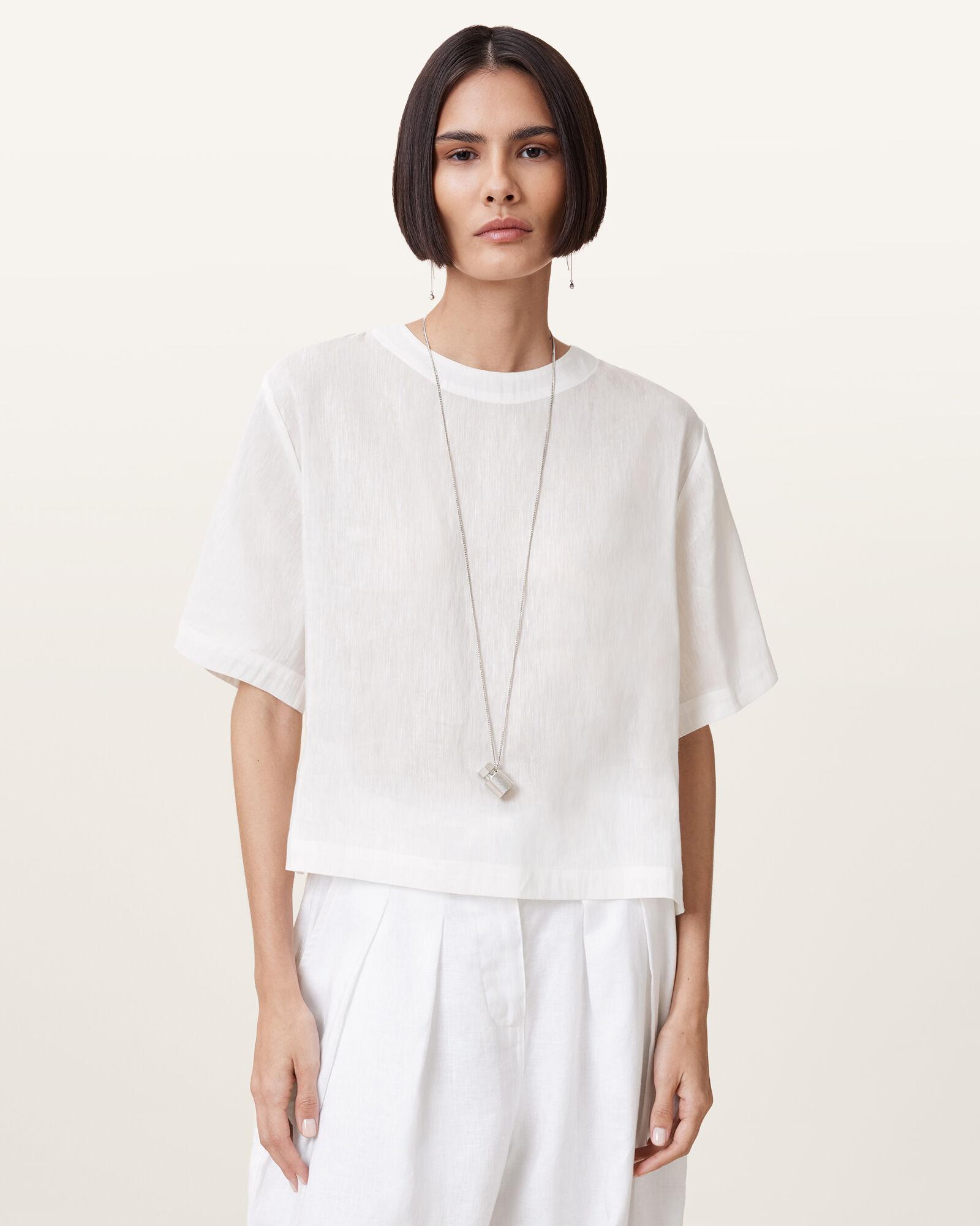 Lottie Linen T-Shirt by ALLSAINTS