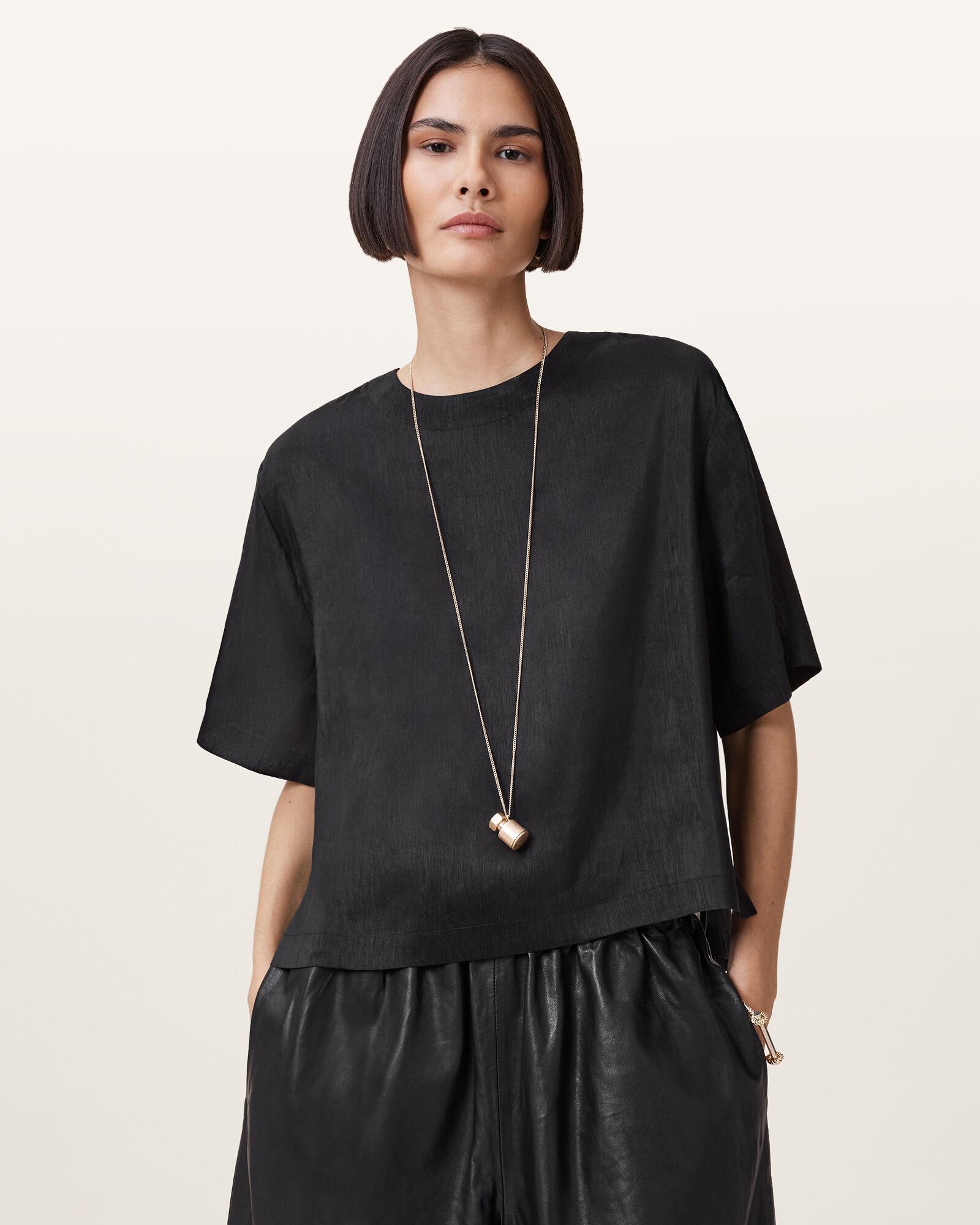 Lottie Linen T-Shirt by ALLSAINTS