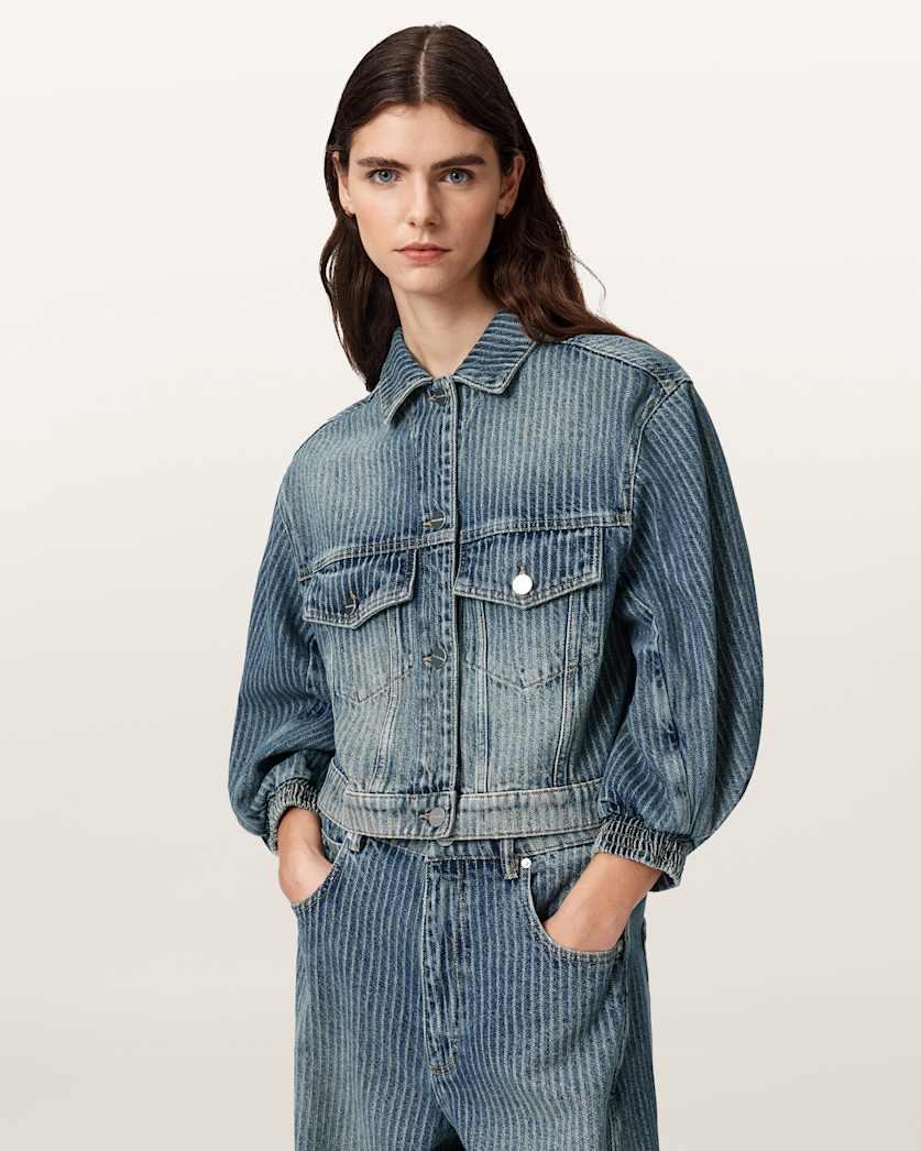 Luca Striped Cropped Jacket by ALLSAINTS