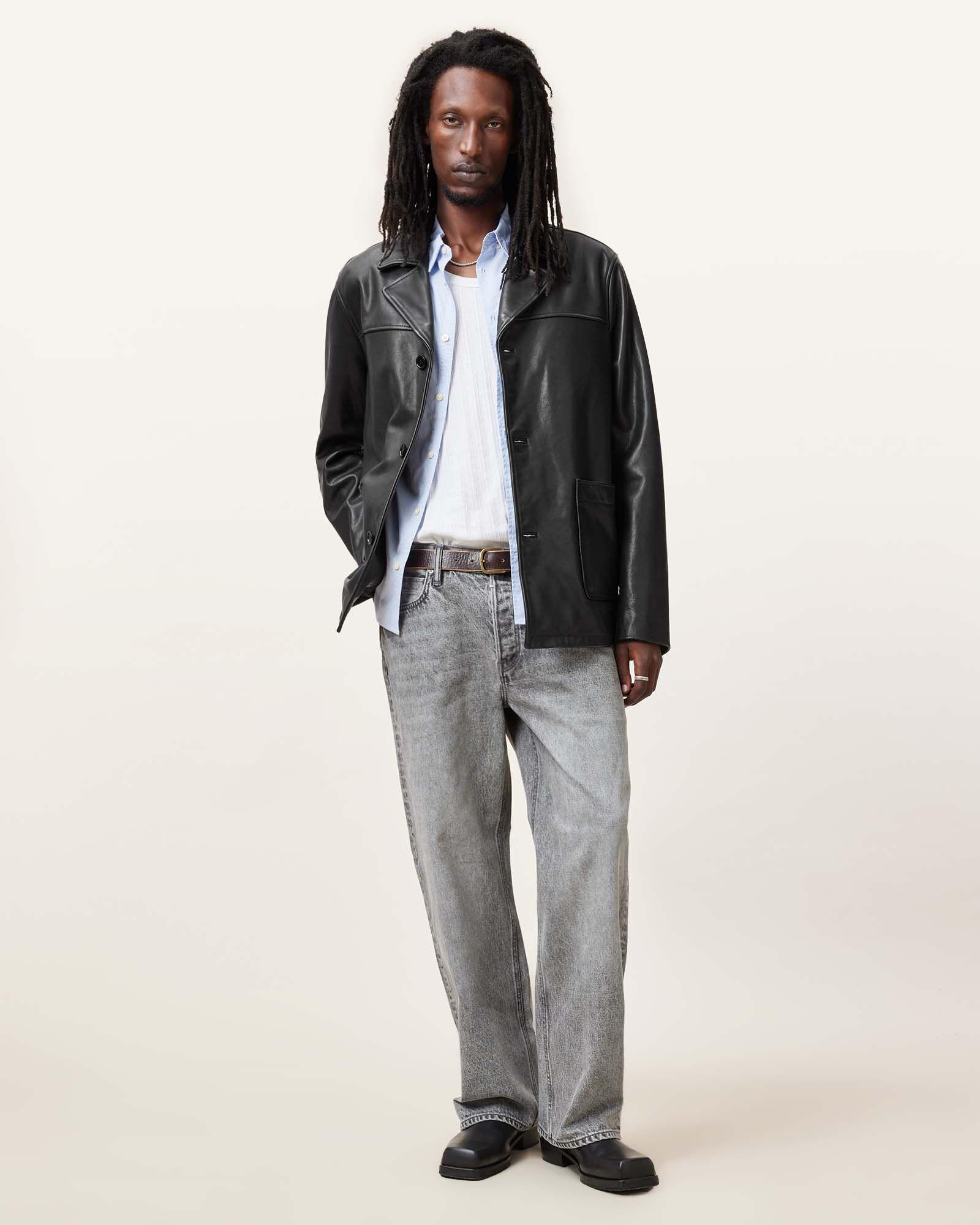 Lucas Leather Coat by ALLSAINTS