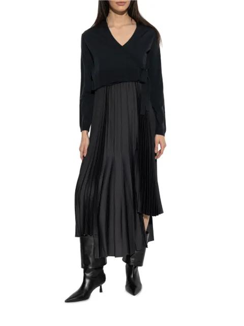 Lucille pleated asymmetric dress by ALLSAINTS