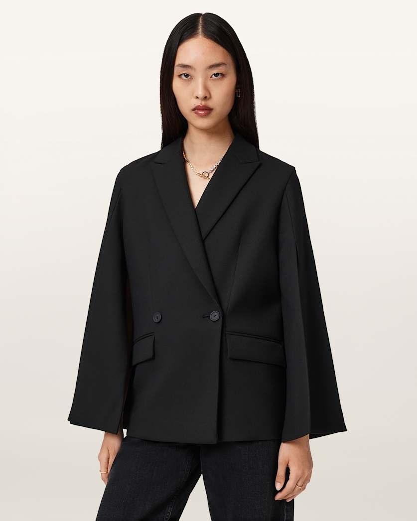 Luna Double Breasted Cape Blazer by ALLSAINTS