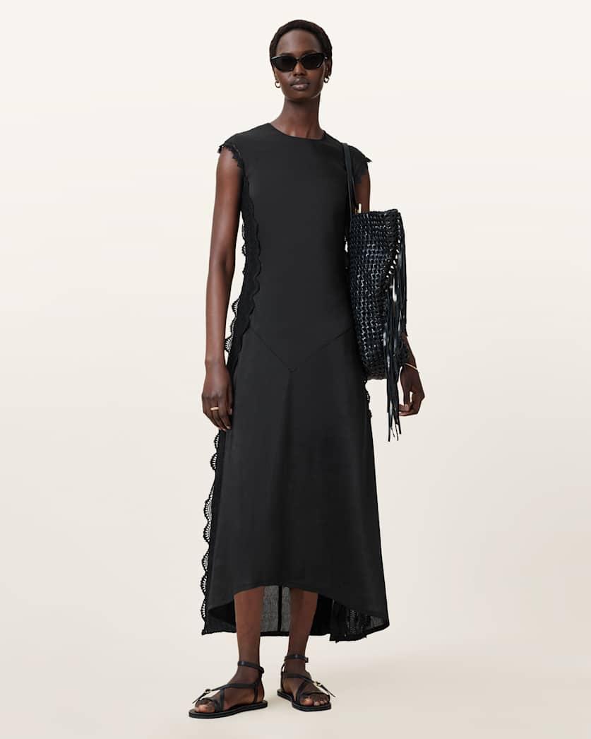 Lyra Linen Midi Dress by ALLSAINTS