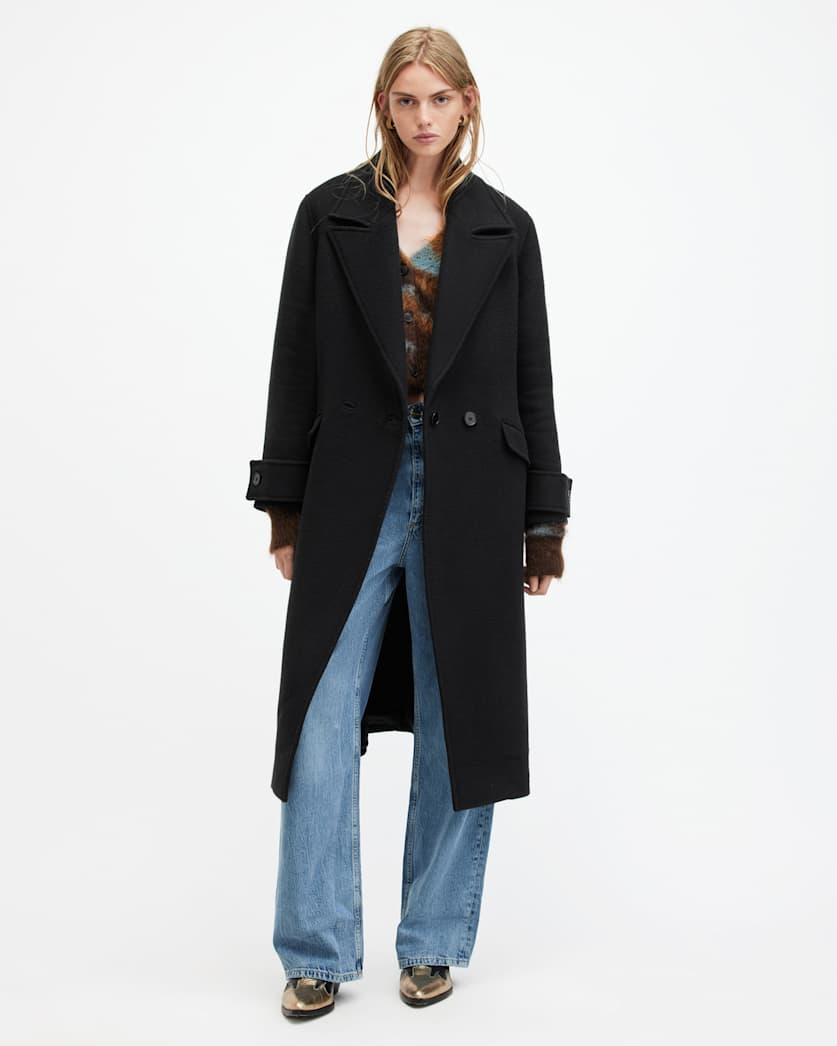 Mabel Double Breasted Long Line Coat by ALLSAINTS