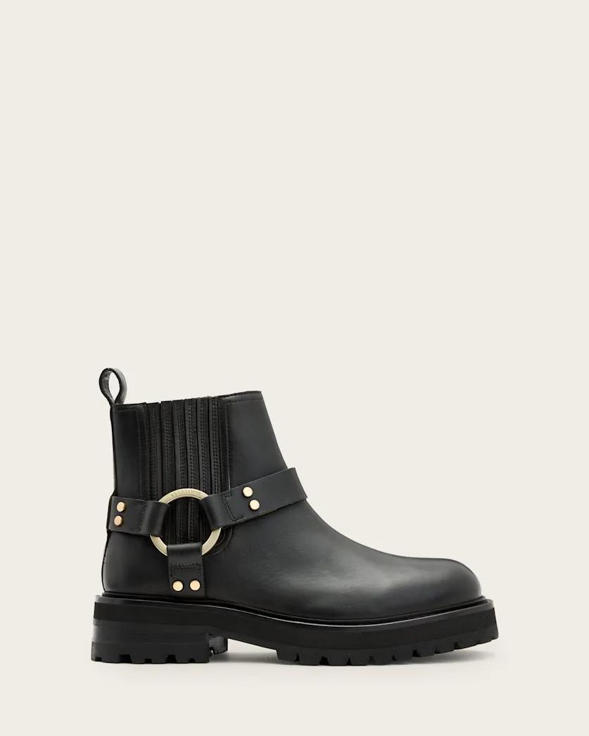 Maddie Ankle Length Leather Biker Boots by ALLSAINTS