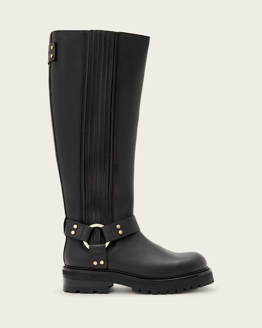 Maddie Knee High Leather Boots by ALLSAINTS