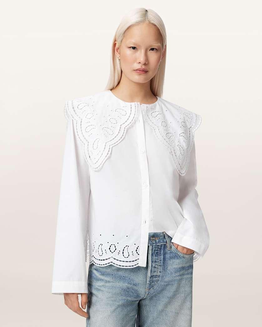 Marie Broiderie Regular Fit Shirt by ALLSAINTS