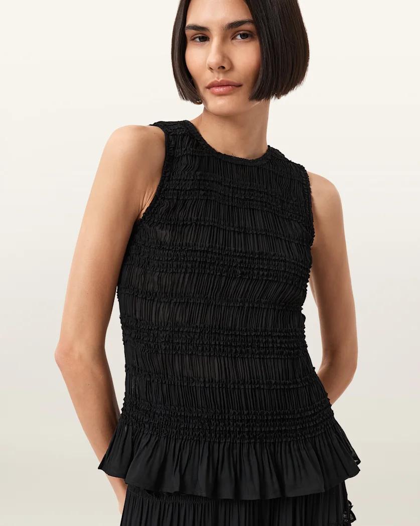 Marion Shirred Sleeveless Top by ALLSAINTS