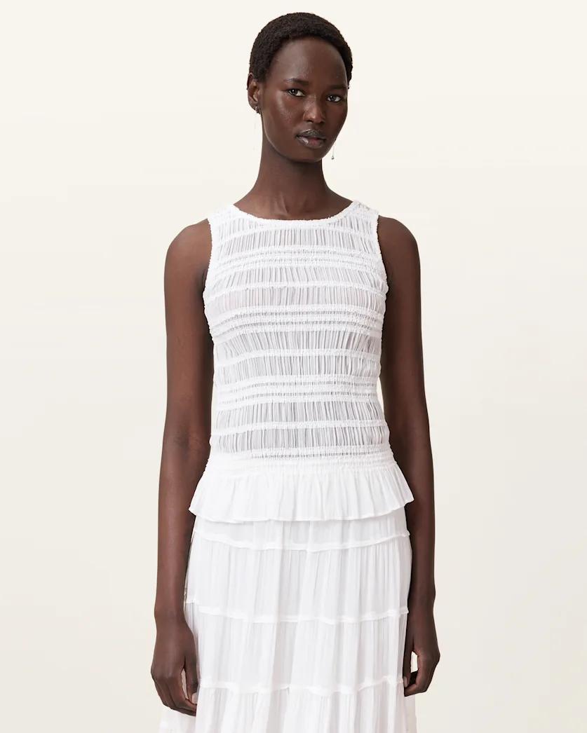 Marion Shirred Sleeveless Top by ALLSAINTS