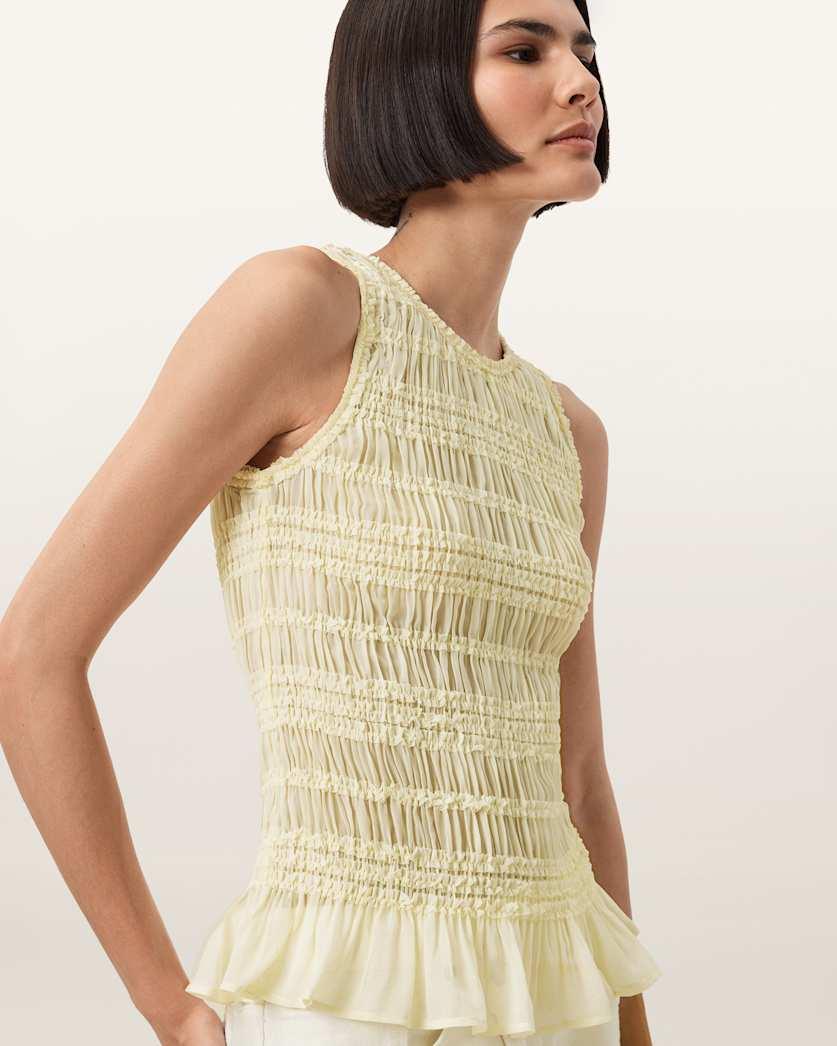 Marion Shirred Sleeveless Top by ALLSAINTS