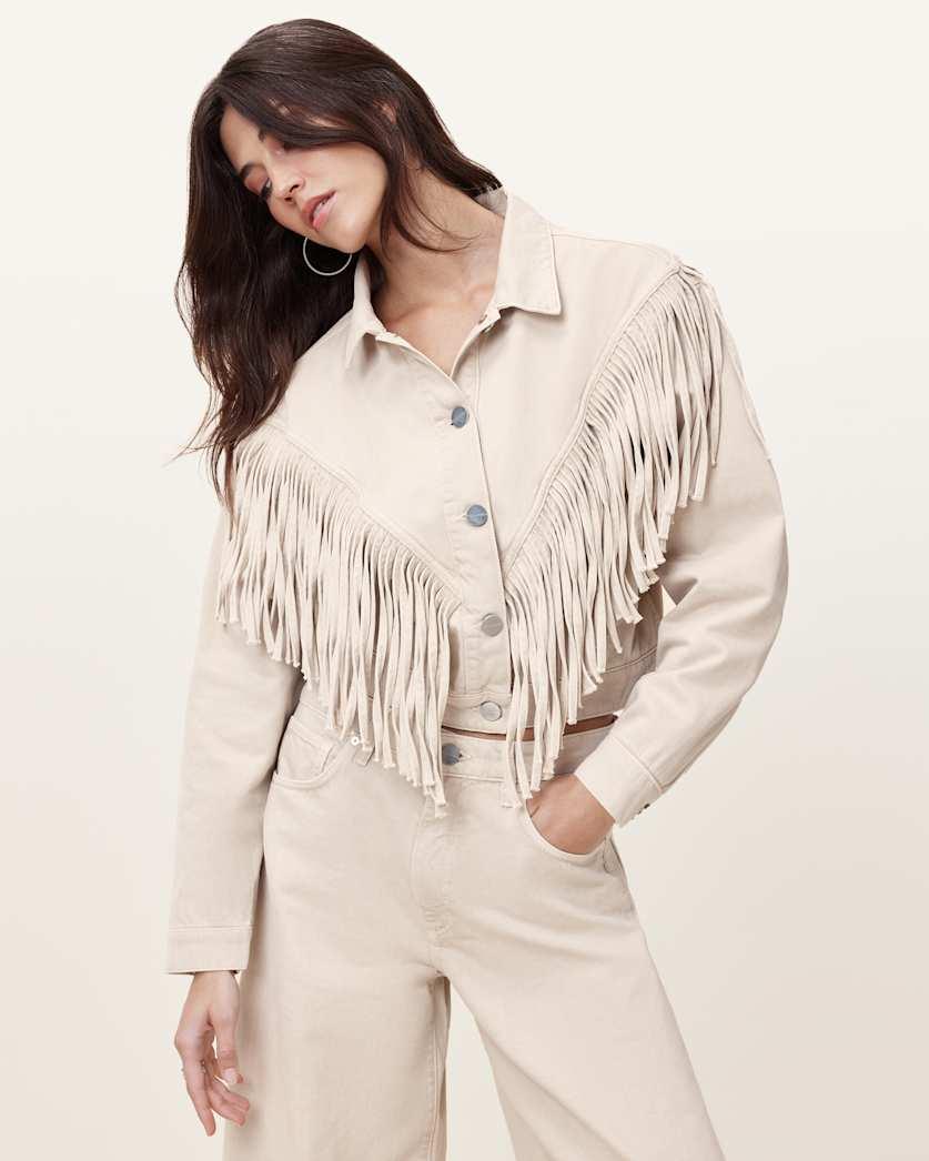 Marlene Fringed Denim Jacket by ALLSAINTS