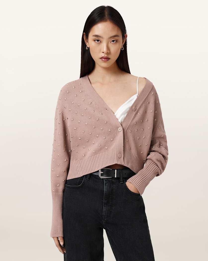 Mazzy Cropped Embellished Cardigan by ALLSAINTS