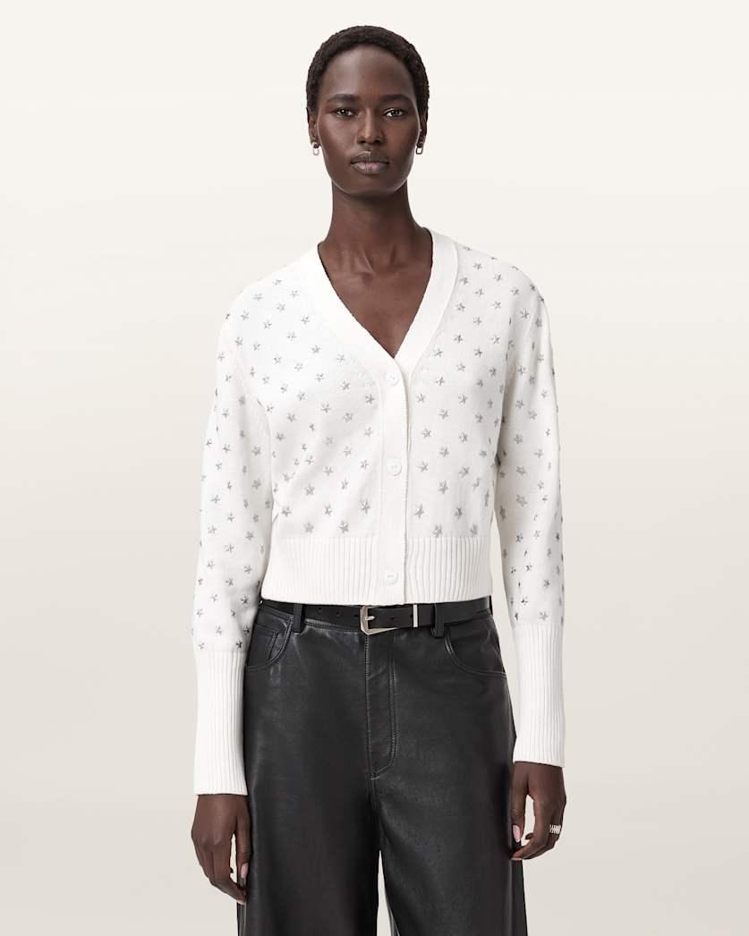 Mazzy Cropped Embellished Cardigan by ALLSAINTS