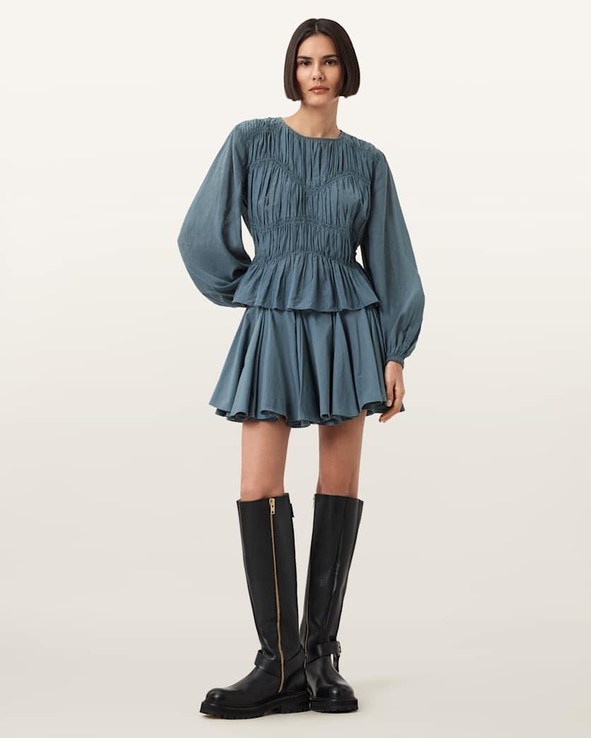 Melani Round Neck Gathered Top by ALLSAINTS