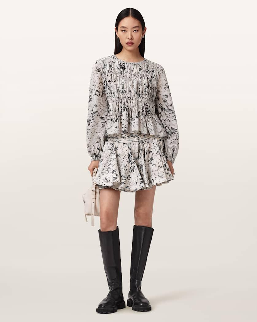 Melani Round Neck Gathered Top by ALLSAINTS