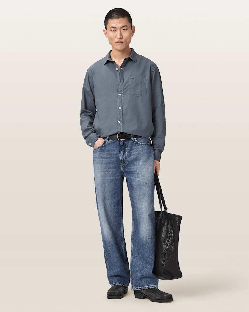 Melrose Long Sleeve Cotton Ramskull Shirt by ALLSAINTS