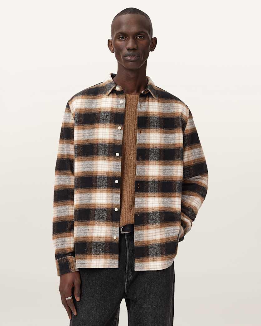 Mercy Checked Relaxed Fit Ramskull Shirt by ALLSAINTS